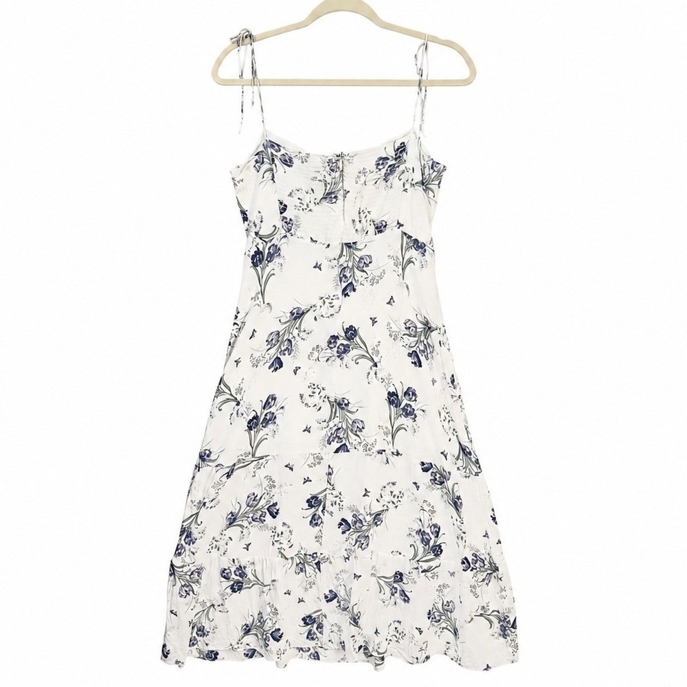 Reformation‎ Emmie Midi Dress 6 8 10 White Blue Floral Wedding Guest Cottagecore - Picture 3 of 8